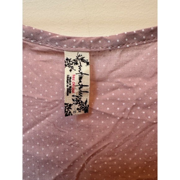 Free People Deep Dussty Rose Lace Tiered Tunic Dress Size M New With Tags - Picture 3 of 3